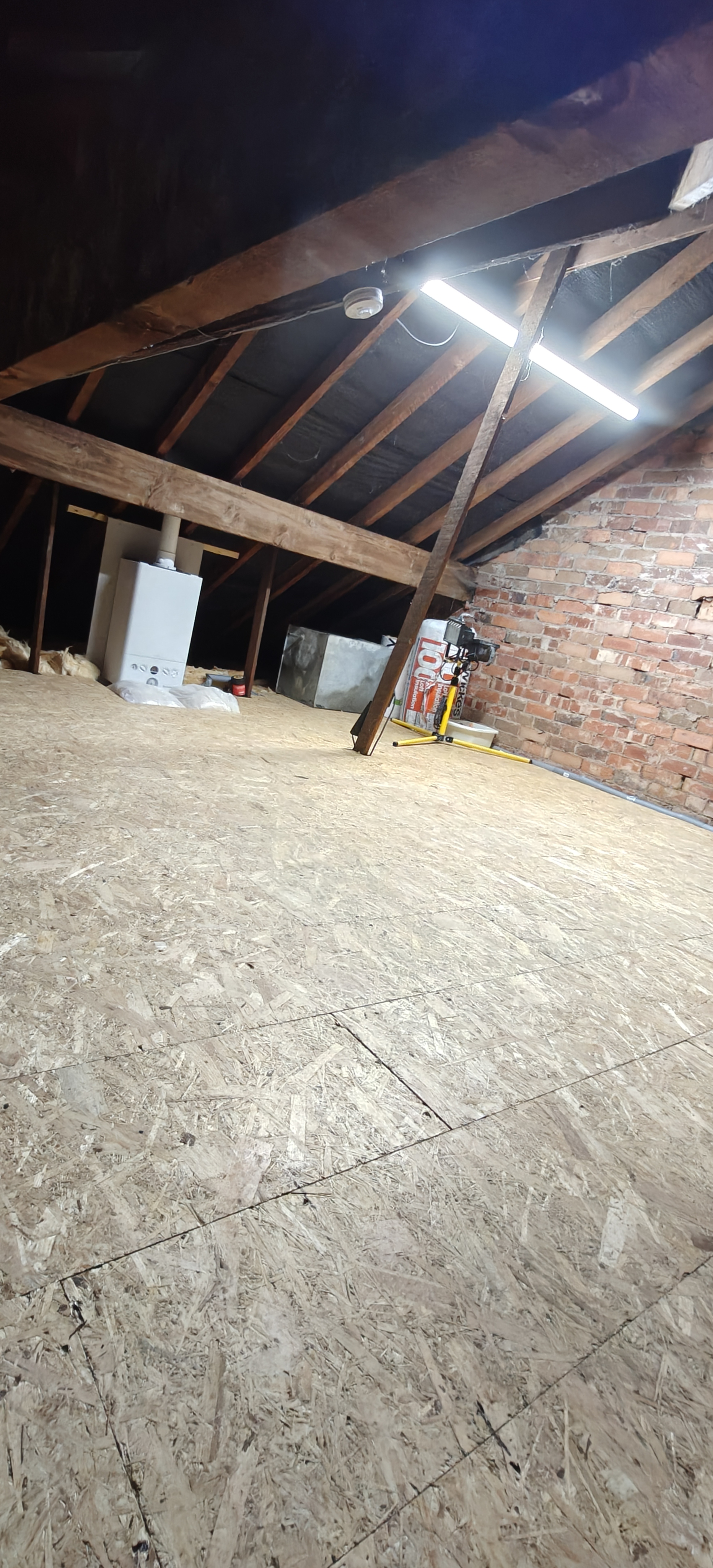 Loft insulation and boarding work